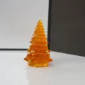 Amber resin Christmas tree figurine detail, perfect holiday decor for office desktop and car. - 5x5x8.5cm / Citrine