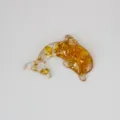 Natural crystal resin dolphin ornament with gold flakes, perfect accessory for DIY crafts. - 6.5*5.5*1cm / Citrine