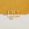 Pendientes de aro en U de acero inoxidable dorado, joyería de moda geométrica 23mm. - Forma de U