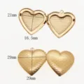 Colgante de medallón de corazón de acero inoxidable dorado, accesorios de joyería de bricolaje - Estilo 1
