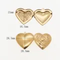 Colgante relicario de corazón de acero inoxidable dorado DIY flor de rosa en relieve - Estilo 2