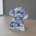 Υπέροχο μπλε κρυστάλλινο σκυλάκι Poodle από ρητίνη για διακόσμηση σπιτιού δώρο - Λάπις Λάζουλι