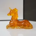 Bernsteinfarbene Harz Einhorn Figur Kristall Stein handgemachte Epoxid Deko Skulptur - 12x5x9.5cm / Citrin