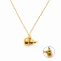 Elegante collar con colgante de calabaza de acero inoxidable dorado con cadena y medidas. - Dorado
