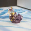 Cute resin crystal animal ornament desktop decor healing purple crystal stone mini figurine - Dreamy Purple