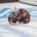 Cute natural crushed stone resin rabbit figurine ornament cute creative birthday gift desktop decor - Dreamy Purple