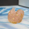 Cute pink resin chicken figurine craft ornament with gold foil flakes desktop decor item - Rose Quartz