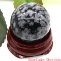 Natural snowflake obsidian crystal sphere gemstone home decor healing stone mineral specimen - Snowflake Obsidian / 2.0cm