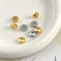 Parte trasera de pendientes redondos de acero inoxidable 8mm accesorio DIY detalle - Cuenta con Agujero Pasante de 8*3 mm / Dorado Pulido