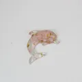 Crystal resin dolphin pendant DIY marine animal jewelry accessory craft decoration charm - 6.5*5.5*1cm / Rose Quartz