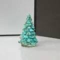Turquoise Crystal Christmas Tree Ornament With Gold Flakes Resin Desktop Festive Decor Gift - 5x5x8.5cm / Green Turquoise