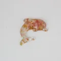 Cute Resin Dolphin Shape Charm Pink Gold Flake DIY Jewelry Accessory Craft Variant - 6.5*5.5*1cm / Watermelon red
