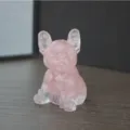 Rosa Kristall Harz Französische Bulldogge Figur Welpe Statue Büro Tisch Deko Geschenk - Rosenquarz