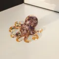 Natural Crystal Stone Resin Octopus Figurine Desktop Decor Creative Office Ornament. - Kunzite