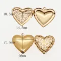 Colgante medallón corazón de acero inoxidable dorado DIY relieve floral hueco accesorio - Estilo 4
