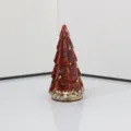 Adorno de árbol de navidad de piedra preciosa triturada decoración de escritorio hecha a mano - Jaspe Rojo