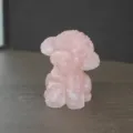 Rosa Kristall Kunstharz Pudel Figur Süßer Hund Statue Epoxid Harz Handwerk Deko Geschenk - Rosenquarz