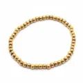 Gold plated metal round bead bracelet, elegant minimalist wrist chain for daily wear. - Ball Chain