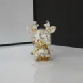 Epoxidharz Kristall Hirsch Figur Mit Weissen Kristallen Und Goldfolie Dekor Modell - Weißer Türkis