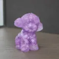 Lila Kristallharz Teddy Pudel Hund Figur Handwerk, süße Welpe Statue für Heimdekor Geschenk. - Lavendel