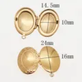 Gold stainless steel locket pendant DIY embossed jewelry accessory souvenir component. - Style 8