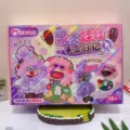Detail view of DIY nut shell doll toy packaging, showing rich handmade accessories and features. - Pod Doll Craft Journal (7014)