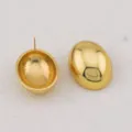 Pendientes de botón con cúpula chapados en oro, elegantes joyas de bola de acero para mujeres. - 24*31mm / Dorado