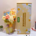 Creative fabric pen bouquet gift box dopamine color flower arrangement with matching gift box. - Yellow Series