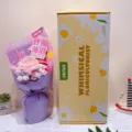 Handmade fabric pen bouquet gift box dopamine style creative wrapping paper flower set for celebration - Pink Tones
