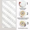 Step-by-step instruction guide for adhesive embroidered patches, featuring 10x20cm backing paper. - Strong Adhesive Sheet