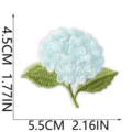 Blue hydrangea embroidered cloth patch for DIY jacket clothing decoration iron on badge - Blue Hydrangea (W35MD-085-03)