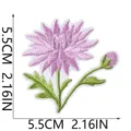 Pink flower embroidered patch iron on badge cute daisy applique for clothing jacket DIY 5.5cm - Pink Floral with Buds (W35MD-08-18)