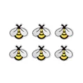 Set of 6 cute bee embroidery patches, iron-on DIY appliques for jackets and bags. - Bee (8 Pcs Set) (W35MD-32-YT) / 8 Pieces/Pack