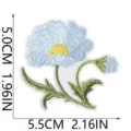 Blue flower embroidered patch iron-on badge denim jacket applique decorative accessory - Blue Flower with Buds (W35MD-085-01)