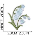 Bluebell floral embroidery patch iron on badge for denim jacket clothing accessory 6cm - Bluebell (W35MD-068-02)