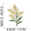 Yellow Floral Embroidery Patch Mimosa Applique Iron on Clothing Badge Size 5.5x4cm DIY - Yellow Pastoral Flower (W35MD-078-04)