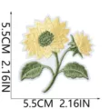 Sunflower embroidered iron-on patch, yellow flower fabric badge for clothing, 5.5cm - Double Sunflower (W35MD-082-06)