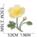 Yellow flower embroidery patch iron-on badge for denim jacket DIY decorative accessory - Yellow Floral Stem (W35MD-08-07)