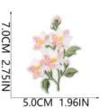 Floral embroidered cloth patch iron-on badge appliques for DIY denim jacket clothing decor. - Pink and White Small Flower (W35MD-085-10)