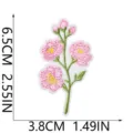 Embroidered flower patch iron on badge applique for clothing jacket DIY decoration. - Pink Peony (W35MD-08-11)