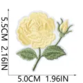 Yellow rose flower embroidered patch DIY iron on badge applique for clothing jacket. - Yellow Peony with Leaf (W35MD-08-16)