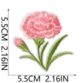 Pink carnation embroidered patch iron on clothing badge diy sewing applique motif badge decor - Pink Carnation (W35MD-08-17)