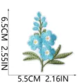Blue flower embroidery patch badge DIY decorative applique for clothing jeans jackets - Blue Pastoral Floral (W35MD-083-21)