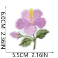 Beautiful pink hibiscus flower embroidered patch iron on badge for clothing decoration. - Pink Hibiscus (W35MD-085-22)