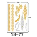 Foglio di adesivi per tatuaggi temporanei dorati, body art impermeabile flash, 148x210mm - YH-77