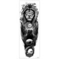 Autocollant de tatouage temporaire étanche pour bras entier, design noir et blanc. - TQB-292 / 170*480mm