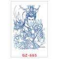 Sticker de tatouage temporaire imperméable au jus de plante avec guerrier traditionnel. - GZ-665