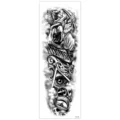 Tatouage temporaire imperméable bras complet autocollant noir et blanc pour homme - TQB-293 / 170*480mm