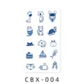 Jugo de hierba pegatina de tatuaje temporal lindos animales de dibujos animados azules diseño - CBX-004
