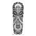 Pegatina de tatuaje temporal de brazo completo tribal en blanco y negro impermeable. - TQB-282 / 170*480mm